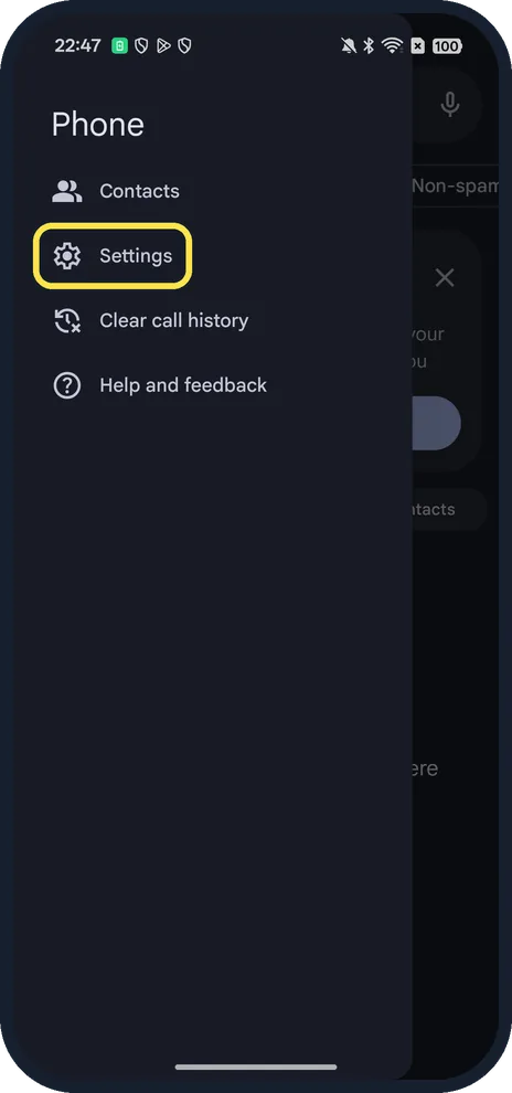 Screenshot from the guide: How to block a number on an OPPO phone (Google Phone app)