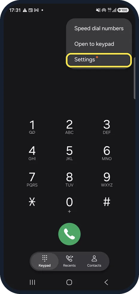Screenshot from the guide: How to block numbers and spam calls on a Samsung Galaxy