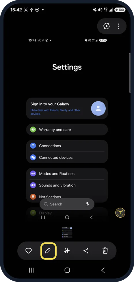 Screenshot from the guide: How to blur part of a photo on a Samsung Galaxy (Mosaic pen)