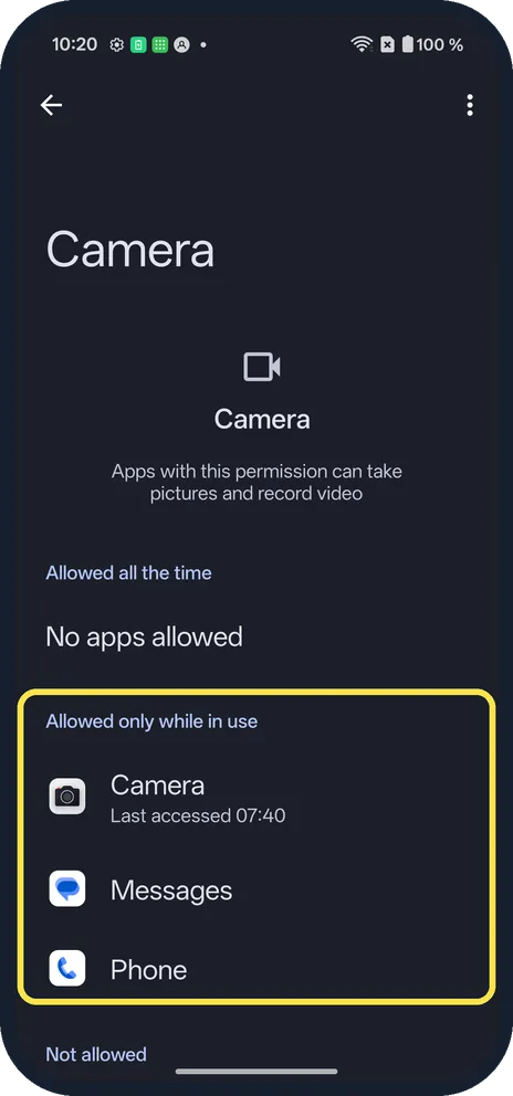 Android screenshot: See which apps have it