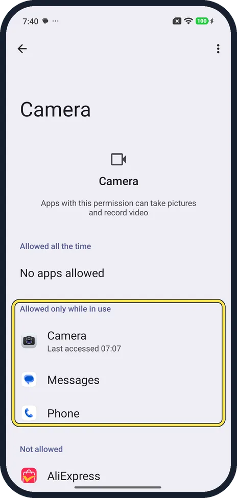 Android screenshot: See which apps have it