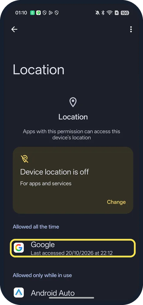 Android screenshot: Tap the app