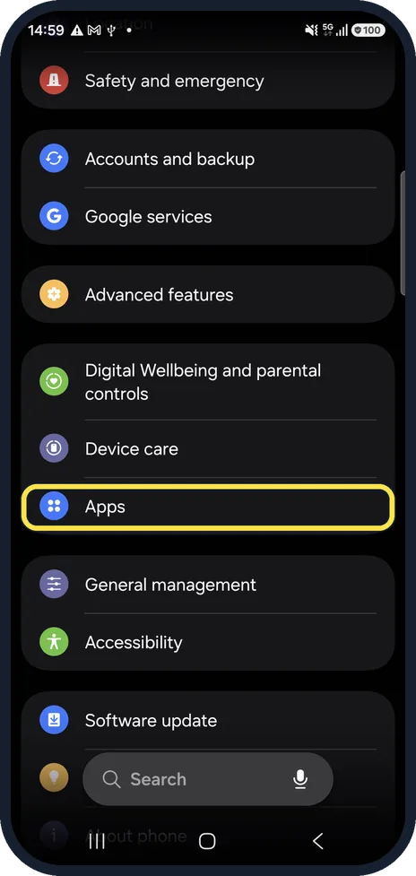 Screenshot from the guide: How to change default apps on a Samsung Galaxy phone