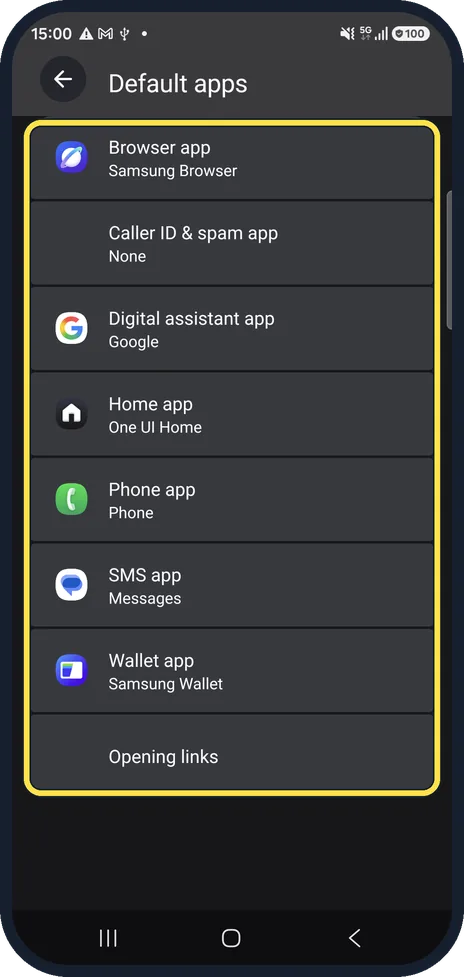 Android screenshot: Pick a category
