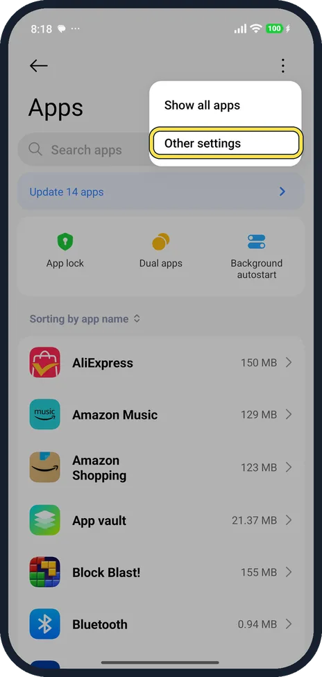 Screenshot from the guide: How to change default apps on a Xiaomi phone (HyperOS 3)