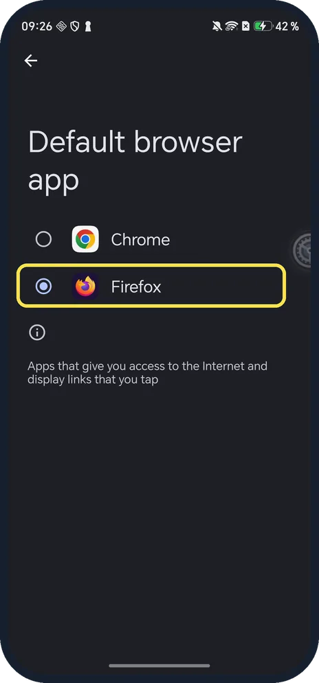 Screenshot from the guide: How to change default apps on an HONOR phone