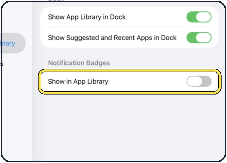 iPad screenshot: Decide about notification badges