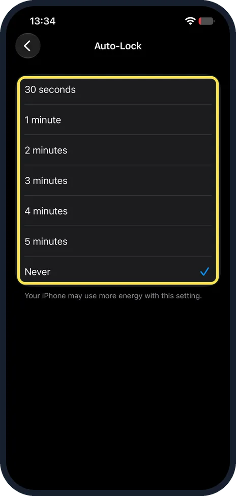 iPhone screen: Choose how long the screen stays on
