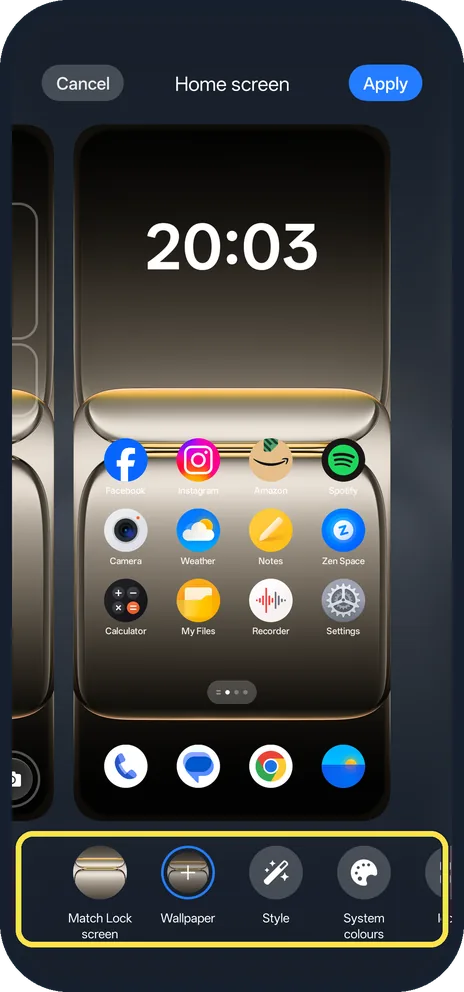Android screenshot: See the tabs