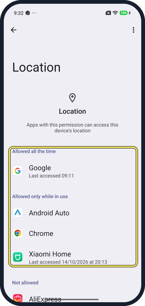 Android screenshot: See which apps have it