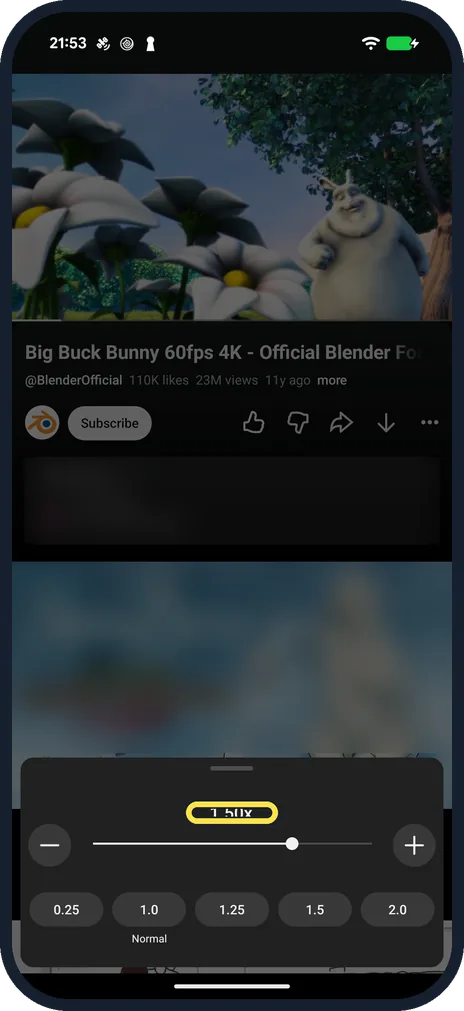 Android screenshot: Check the speed