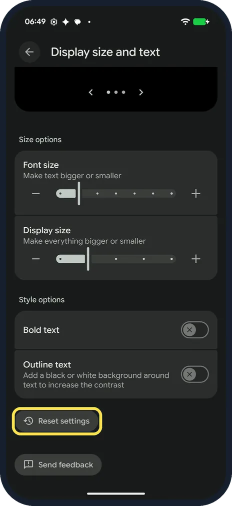Android screenshot: Undo it all