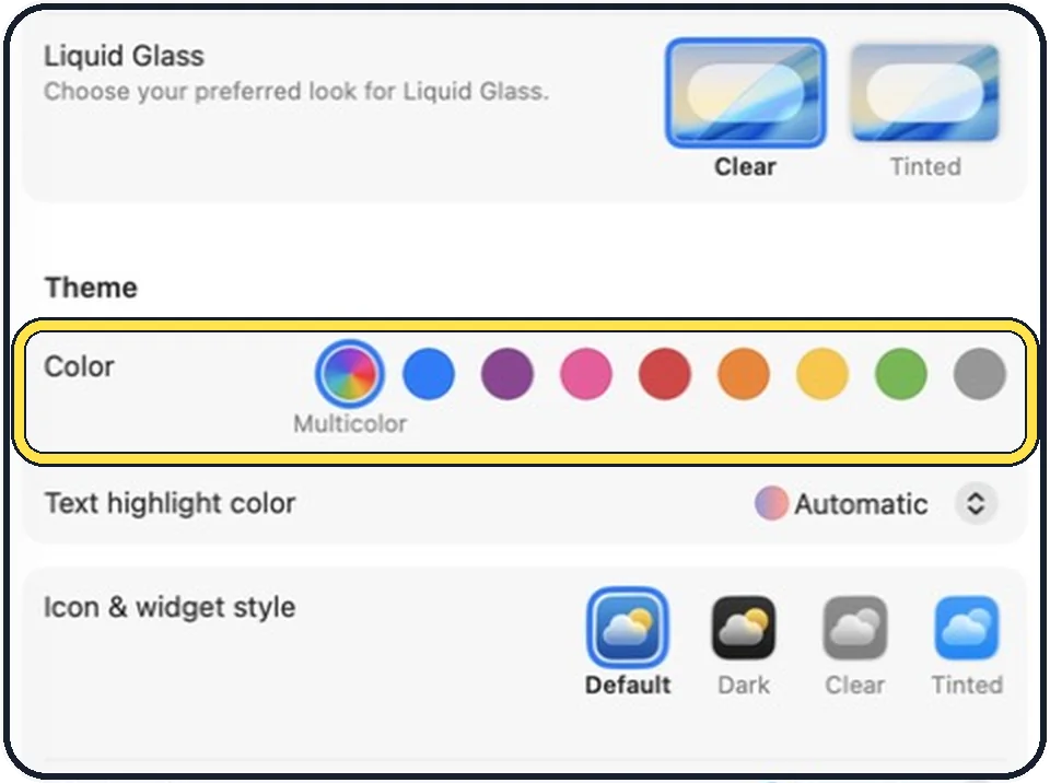 Mac screenshot: Click a colour