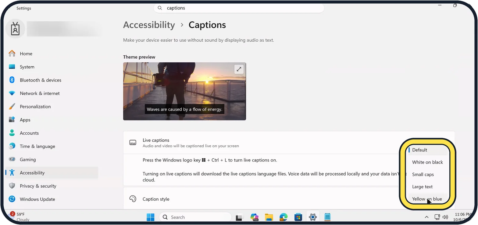 Windows screenshot: Choose a style