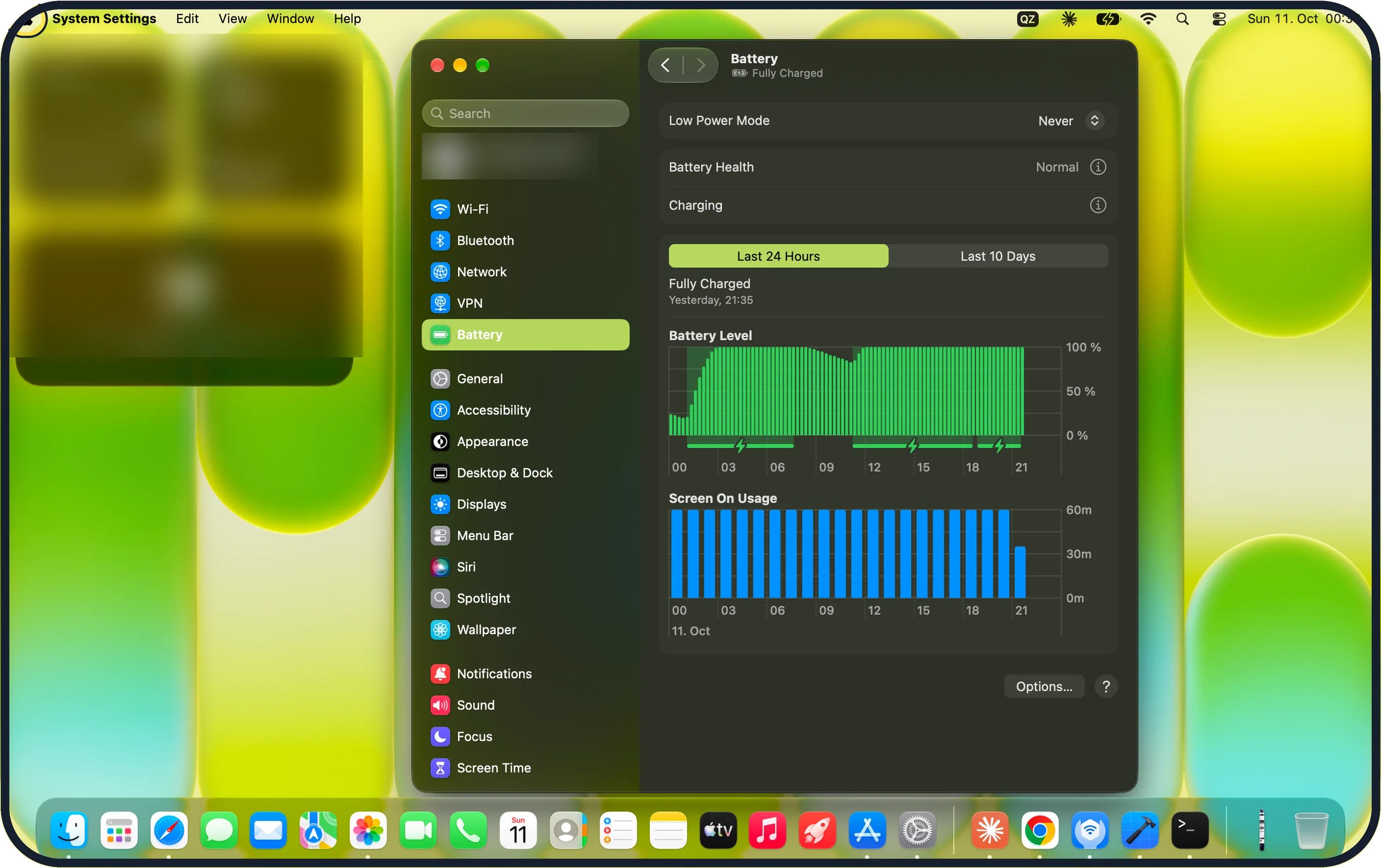 Mac screenshot: Open System Settings