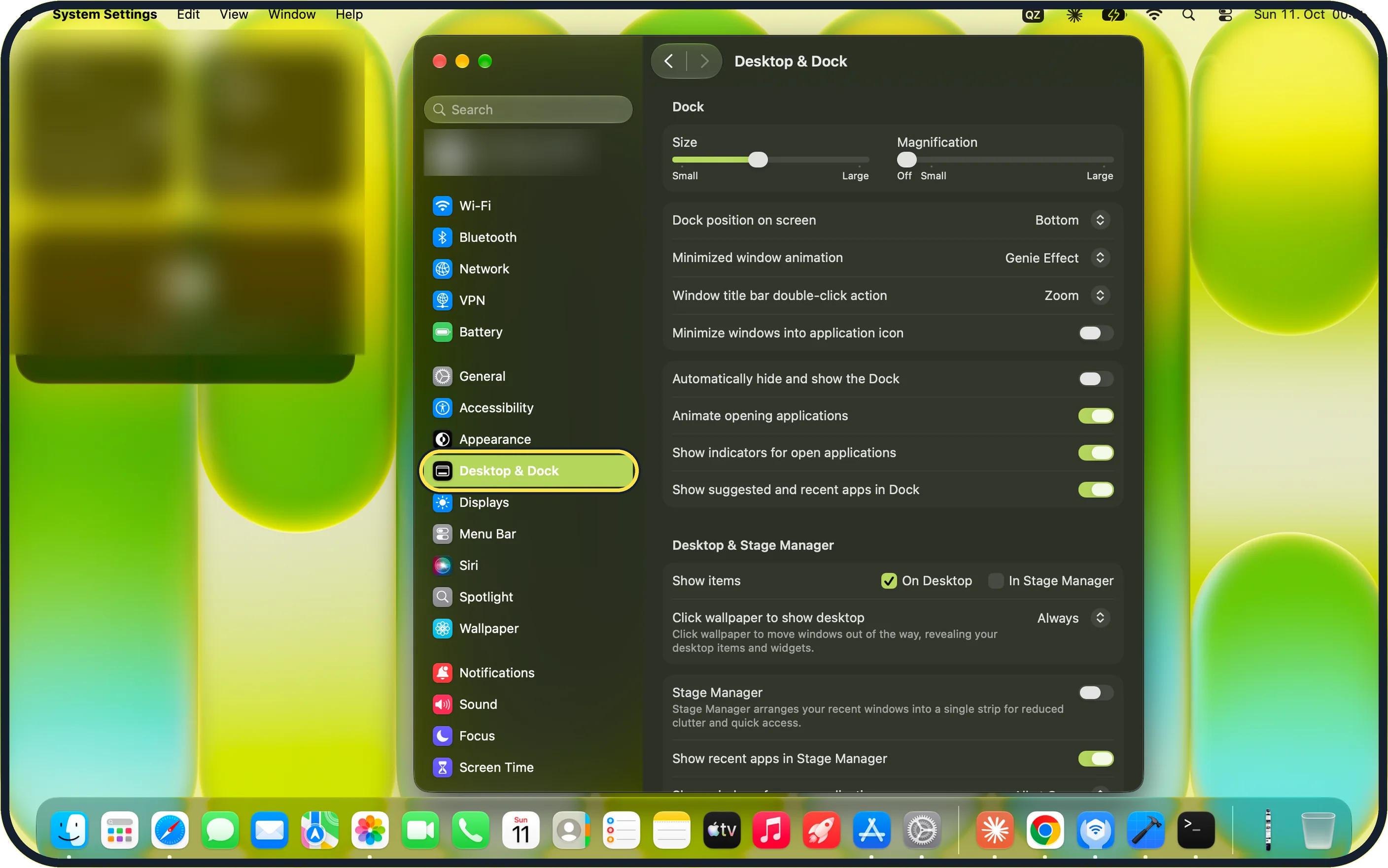 Mac screenshot: Click Desktop & Dock