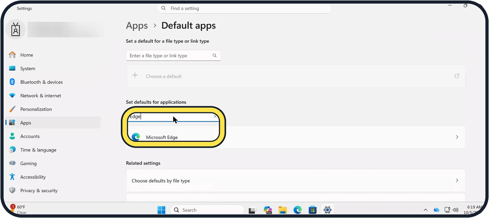 Windows screenshot: Click your browser in the list