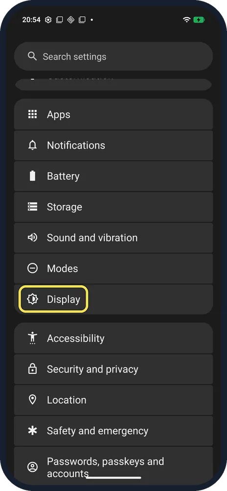 Screenshot from the guide: How to change the font on a Nothing Phone (Roboto or Inter)