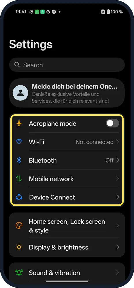 Android screenshot: Check the new size