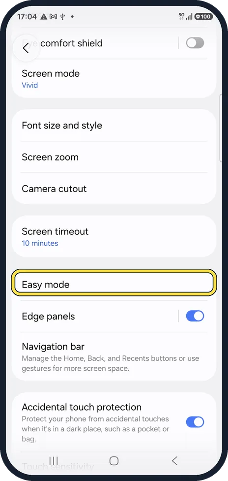 Android screenshot: Or try Easy mode
