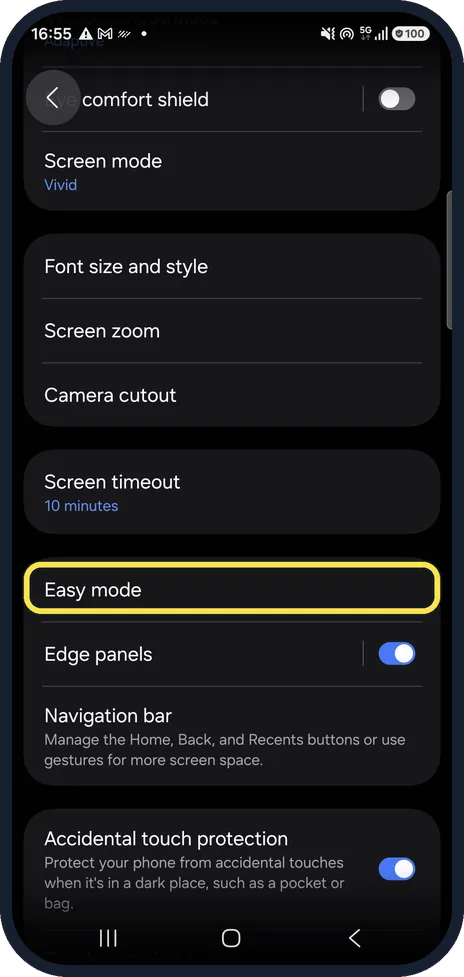 Android screenshot: Or try Easy mode