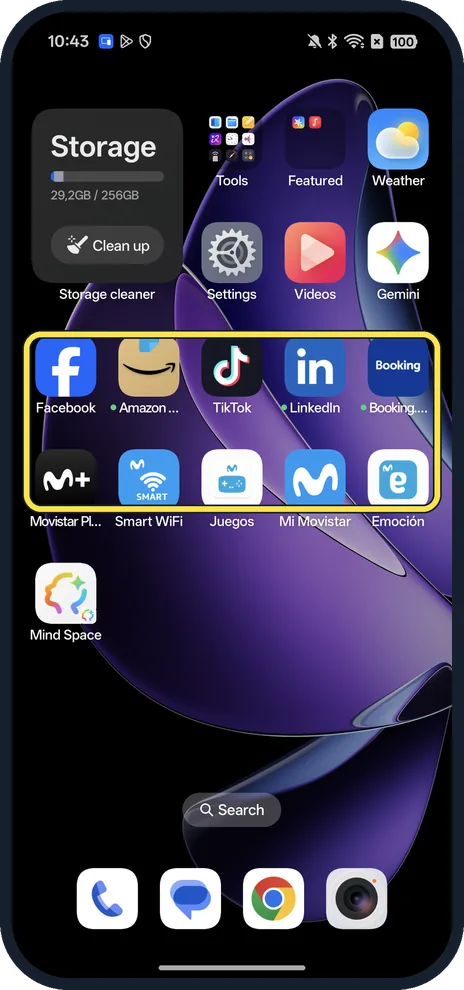 Screenshot from the guide: How to change the Home screen grid on an OPPO phone (4×6, 5×6 or 5×7)
