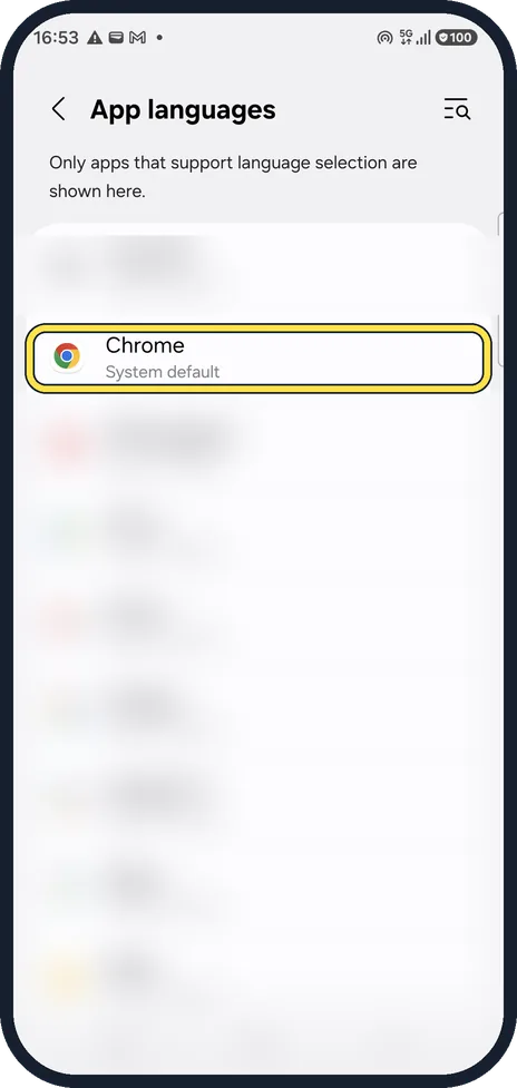 Android screenshot: Choose the app