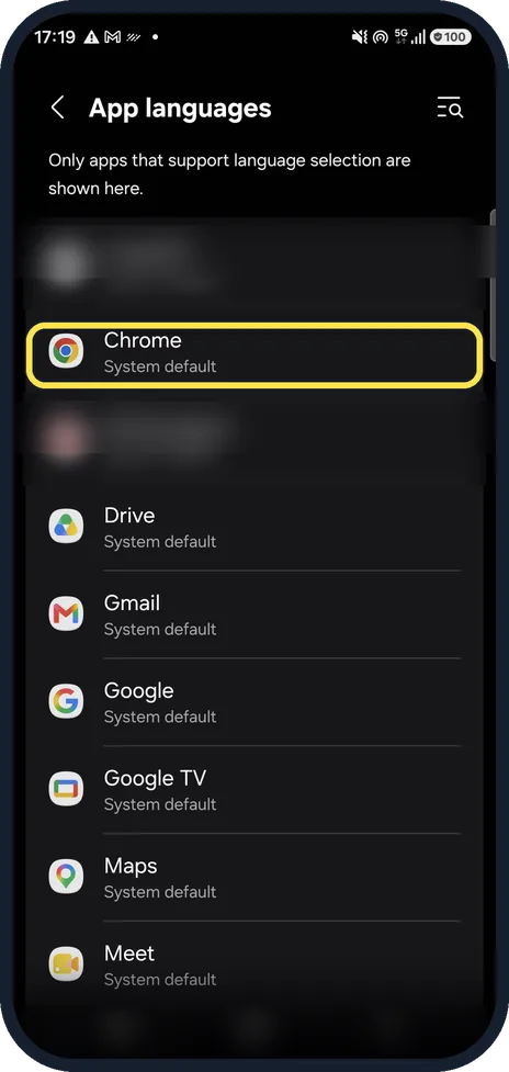 Android screenshot: Choose the app