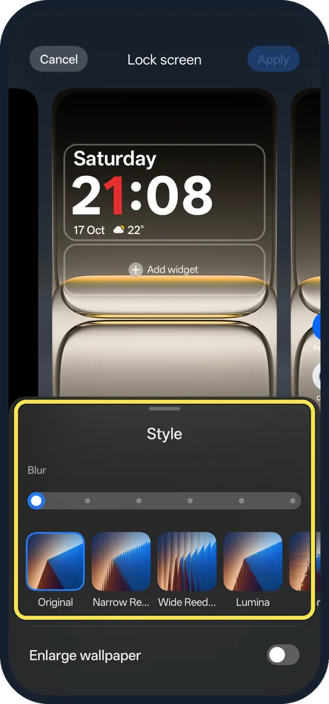 Android screenshot: Style