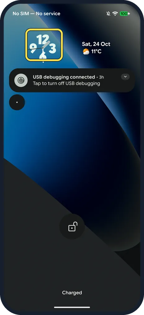 Android screenshot: Check the lock screen