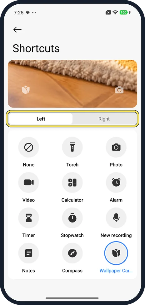 Android screenshot: Pick Left or Right