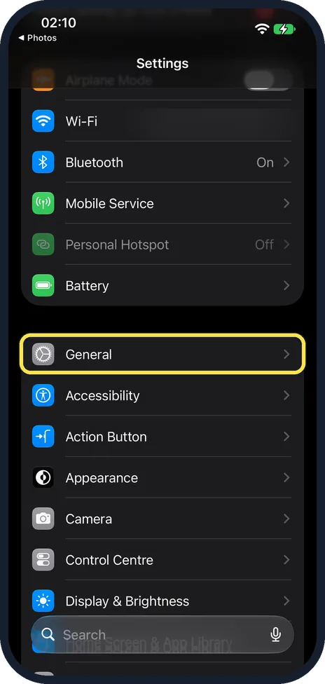 Screenshot from the guide: How to change the name of your iPhone