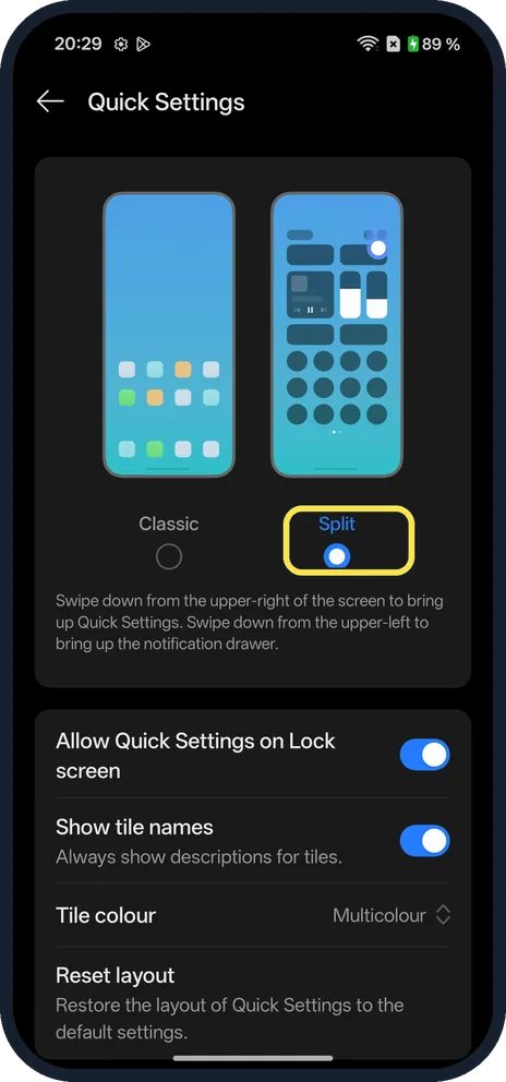 Android screenshot: See what Split does