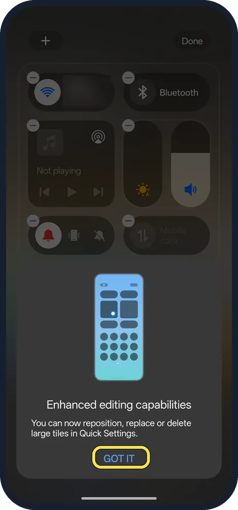 Android screenshot: Edit the tiles