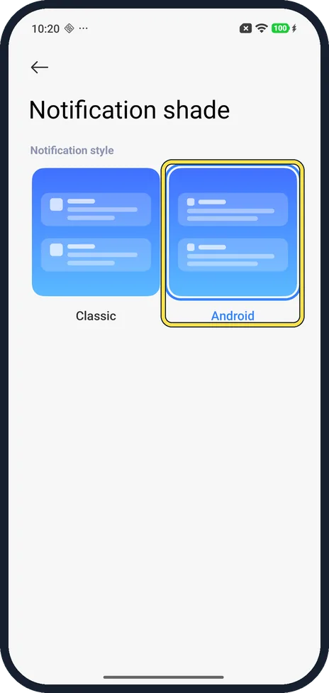 Android screenshot: See which style is on