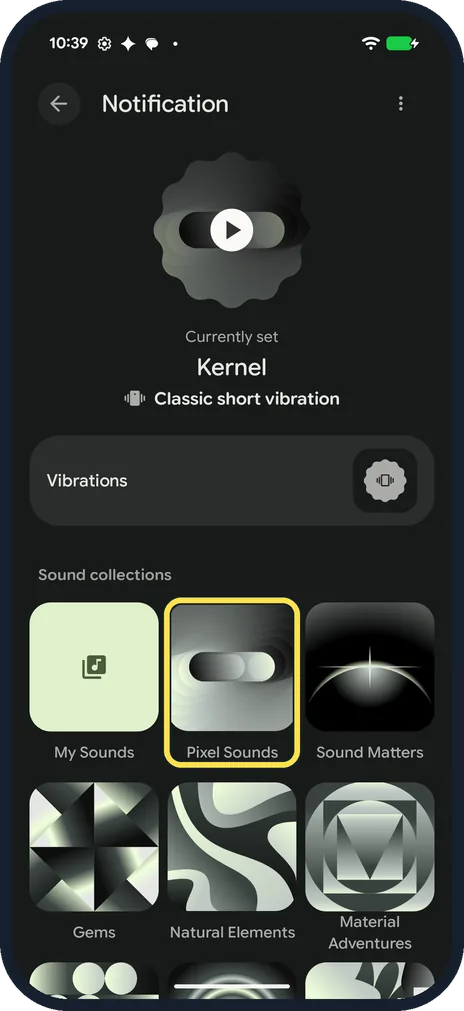 Android screenshot: Open Pixel Sounds