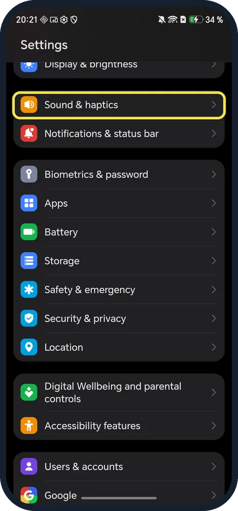 Screenshot from the guide: How to change the ringtone on an HONOR phone (MagicOS 10)