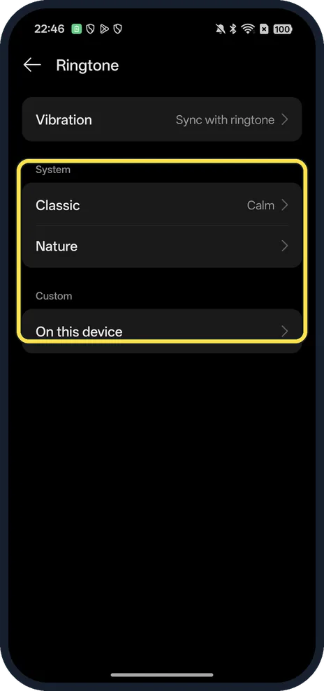 Android screenshot: Choose a group