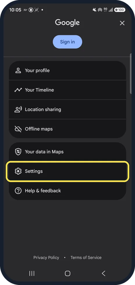 Screenshot from the guide: How to change the voice or mute voice navigation in Google Maps on Android