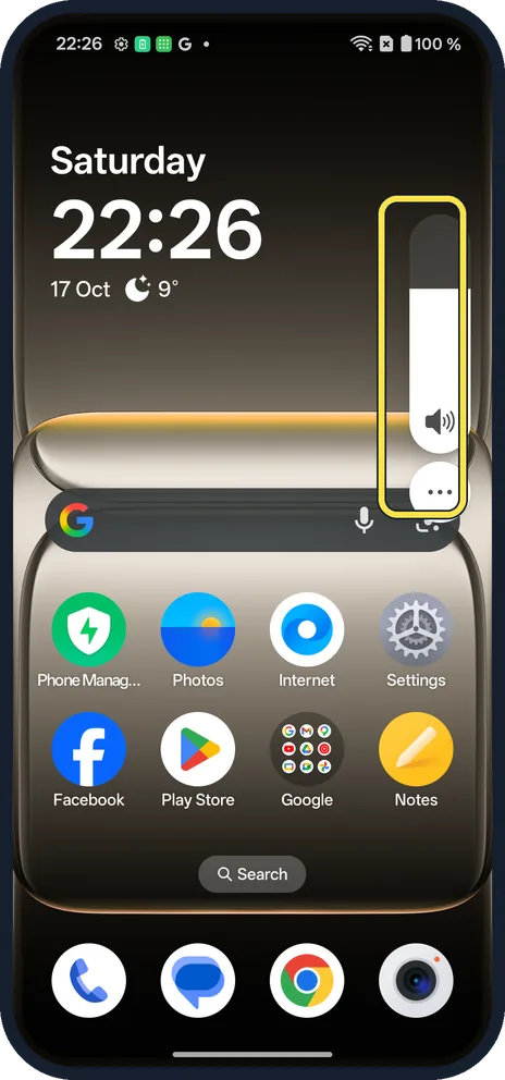 Screenshot from the guide: How to change the volume on a OnePlus (OxygenOS 16)