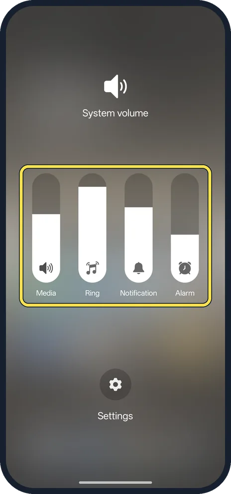 Android screenshot: See all four sliders