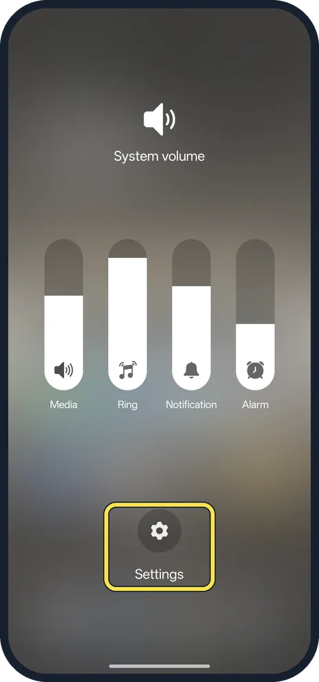 Android screenshot: Or open Settings