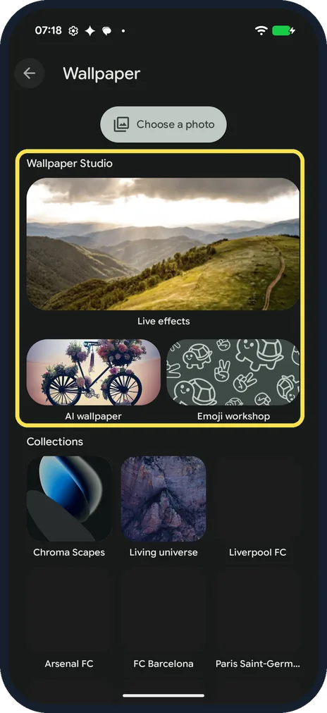 Android screenshot: Or make one in Wallpaper Studio