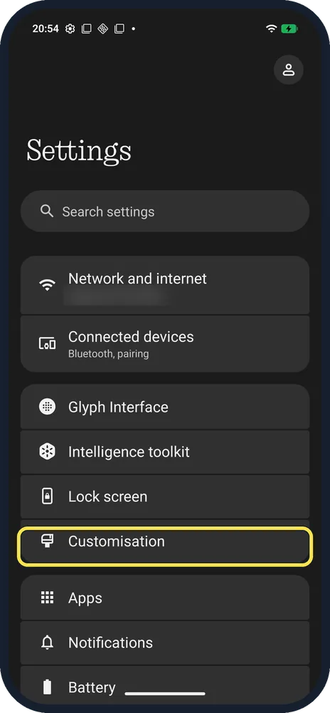 Screenshot from the guide: How to change the wallpaper on a Nothing Phone (and use Wallpaper Studio)