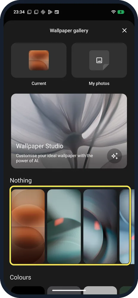 Android screenshot: Pick a wallpaper