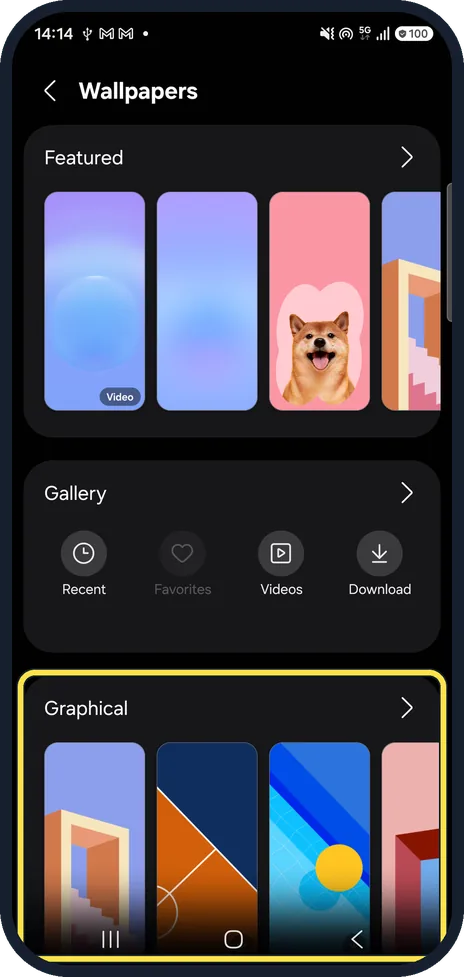 Android screenshot: Pick a group