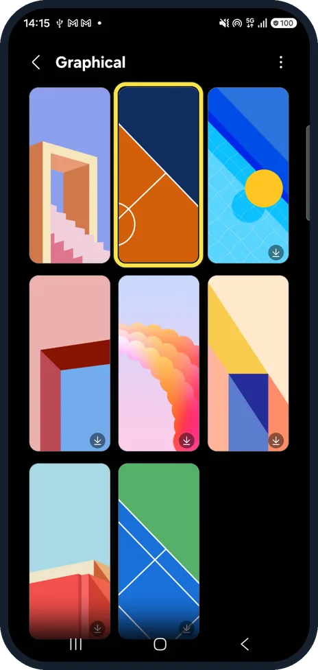 Android screenshot: Tap a wallpaper