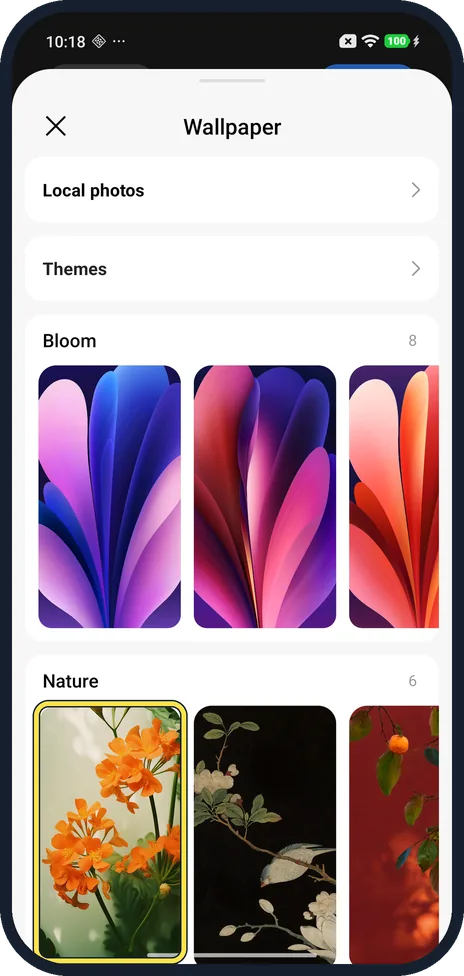 Android screenshot: Pick a wallpaper