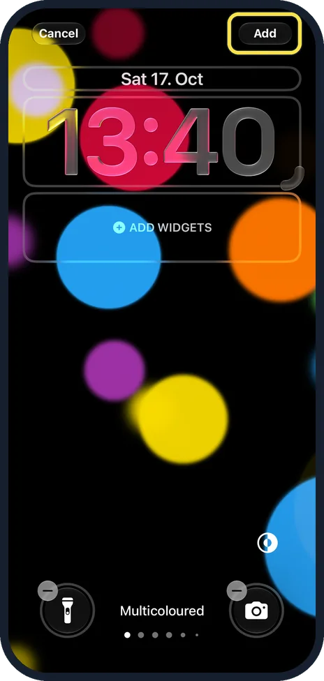iPhone screen: Check the preview, then tap Add