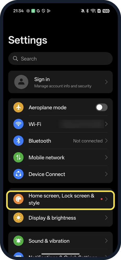 Screenshot from the guide: How to change the wallpaper on an OPPO phone (ColorOS 16)